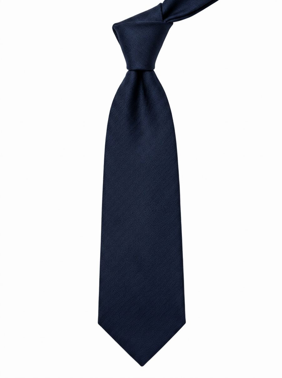 Micro-Herringbone Silk-Wool Tie